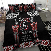 Aotearoa Toitu Te Tiriti-Maori Taniwha Bedding Set Toitu Te Whenua Toitu Te Reo Maori LT03 - Polynesian Pride