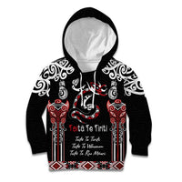 Aotearoa Toitu Te Tiriti-Maori Taniwha Kid Hoodie Toitu Te Whenua Toitu Te Reo Maori LT03 Hoodie Black - Polynesian Pride