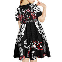 Aotearoa Toitu Te Tiriti-Maori Taniwha Kid Short Sleeve Dress Toitu Te Whenua Toitu Te Reo Maori LT03 - Polynesian Pride