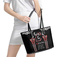 Aotearoa Toitu Te Tiriti-Maori Taniwha Leather Tote Bag Toitu Te Whenua Toitu Te Reo Maori LT03 - Polynesian Pride