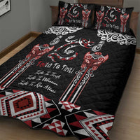 Aotearoa Toitu Te Tiriti-Maori Taniwha Quilt Bed Set Toitu Te Whenua Toitu Te Reo Maori LT03 - Polynesian Pride