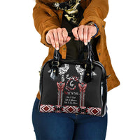 Aotearoa Toitu Te Tiriti-Maori Taniwha Shoulder Handbag Toitu Te Whenua Toitu Te Reo Maori LT03 One Size Black - Polynesian Pride