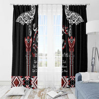 Aotearoa Toitu Te Tiriti-Maori Taniwha Window Curtain Toitu Te Whenua Toitu Te Reo Maori LT03 - Polynesian Pride