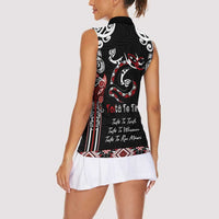 Aotearoa Toitu Te Tiriti-Maori Taniwha Women Sleeveless Polo Shirt Toitu Te Whenua Toitu Te Reo Maori LT03 - Polynesian Pride