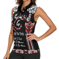Aotearoa Toitu Te Tiriti-Maori Taniwha Women Sleeveless Polo Shirt Toitu Te Whenua Toitu Te Reo Maori LT03 - Polynesian Pride