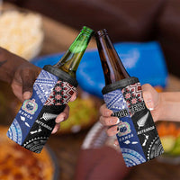 Personalised Aotearoa and Samoa Together 4 in 1 Can Cooler Tumbler Tatau Art Tattoos-Taniko and Tukutuku with Maori Pattern LT03 - Polynesian Pride