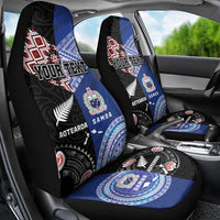Personalised Aotearoa and Samoa Together Car Seat Cover Tatau Art Tattoos-Taniko and Tukutuku with Maori Pattern LT03 - Polynesian Pride