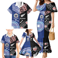 Personalised Aotearoa and Samoa Together Family Matching Mermaid Dress and Hawaiian Shirt Tatau Art Tattoos-Taniko and Tukutuku with Maori Pattern LT03 - Polynesian Pride