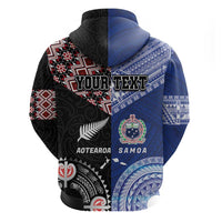 Personalised Aotearoa and Samoa Together Hoodie Tatau Art Tattoos-Taniko and Tukutuku with Maori Pattern LT03 - Polynesian Pride