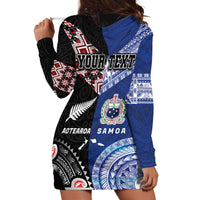 Personalised Aotearoa and Samoa Together Hoodie Dress Tatau Art Tattoos-Taniko and Tukutuku with Maori Pattern LT03 - Polynesian Pride