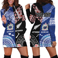 Personalised Aotearoa and Samoa Together Hoodie Dress Tatau Art Tattoos-Taniko and Tukutuku with Maori Pattern LT03 - Polynesian Pride
