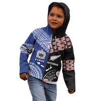 Personalised Aotearoa and Samoa Together Kid Hoodie Tatau Art Tattoos-Taniko and Tukutuku with Maori Pattern LT03 - Polynesian Pride