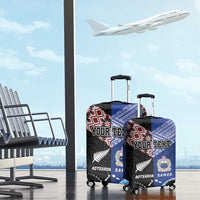Personalised Aotearoa and Samoa Together Luggage Cover Tatau Art Tattoos-Taniko and Tukutuku with Maori Pattern LT03 - Polynesian Pride