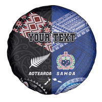 Personalised Aotearoa and Samoa Together Spare Tire Cover Tatau Art Tattoos-Taniko and Tukutuku with Maori Pattern LT03 - Polynesian Pride