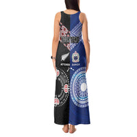 Personalised Aotearoa and Samoa Together Tank Maxi Dress Tatau Art Tattoos-Taniko and Tukutuku with Maori Pattern LT03 - Polynesian Pride