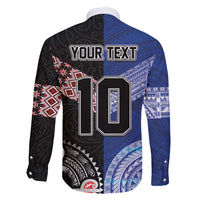 Custom Aotearoa and Samoa Rugby Family Matching Mermaid Dress and Hawaiian Shirt Maori Warrior and Teuila Emblem-Tatau with Taniko Art LT03 - Polynesian Pride