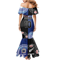 Custom Aotearoa and Samoa Rugby Family Matching Mermaid Dress and Hawaiian Shirt Maori Warrior and Teuila Emblem-Tatau with Taniko Art LT03 - Polynesian Pride