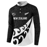 Custom NZ Rugby Button Sweatshirt Koru and Silver Fern Sporty Style LT03 - Polynesian Pride