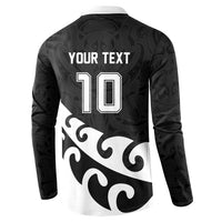 Custom NZ Rugby Button Sweatshirt Koru and Silver Fern Sporty Style LT03 - Polynesian Pride