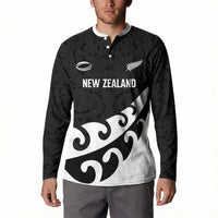 Custom NZ Rugby Button Sweatshirt Koru and Silver Fern Sporty Style LT03 - Polynesian Pride