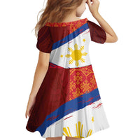 Philippines National Flag Day Family Matching Off Shoulder Maxi Dress and Hawaiian Shirt Polynesian and Yakan Tattoo Brush Style LT03 - Polynesian Pride