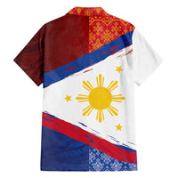 Philippines National Flag Day Family Matching Tank Maxi Dress and Hawaiian Shirt Polynesian and Yakan Tattoo Brush Style LT03 - Polynesian Pride