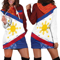 Philippines National Flag Day Hoodie Dress Polynesian and Yakan Tattoo Brush Style LT03 - Polynesian Pride
