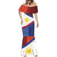 Philippines National Flag Day Mermaid Dress Polynesian and Yakan Tattoo Brush Style LT03 - Polynesian Pride