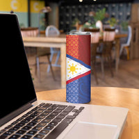 Philippines National Flag Day Skinny Tumbler Polynesian and Yakan Tattoo Brush Style LT03 - Polynesian Pride
