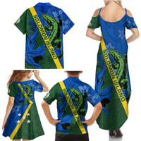 Solomon Island Crocodile and Shark Family Matching Summer Maxi Dress and Hawaiian Shirt Polynesian Pattern LT03 - Polynesian Pride