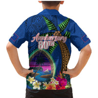 Guam Liberation Day 80th Anniversary Family Matching Mermaid Dress and Hawaiian Shirt Palm Tree and Seal Artwork Hibiscus Polynesian Pattern LT03 - Polynesian Pride