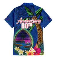 Guam Liberation Day 80th Anniversary Family Matching Mermaid Dress and Hawaiian Shirt Palm Tree and Seal Artwork Hibiscus Polynesian Pattern LT03 - Polynesian Pride