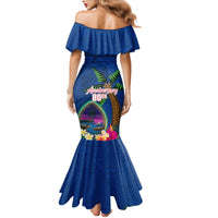 Guam Liberation Day 80th Anniversary Family Matching Mermaid Dress and Hawaiian Shirt Palm Tree and Seal Artwork Hibiscus Polynesian Pattern LT03 - Polynesian Pride