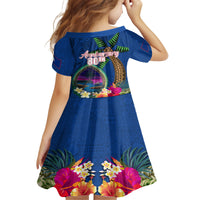 Guam Liberation Day 80th Anniversary Family Matching Off The Shoulder Long Sleeve Dress and Hawaiian Shirt Palm Tree and Seal Artwork Hibiscus Polynesian Pattern LT03 - Polynesian Pride