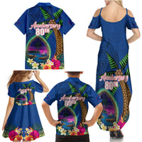 Guam Liberation Day 80th Anniversary Family Matching Summer Maxi Dress and Hawaiian Shirt Palm Tree and Seal Artwork Hibiscus Polynesian Pattern LT03 - Polynesian Pride