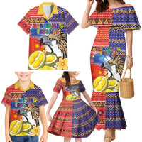 Philippines Kadayawan Family Matching Mermaid Dress and Hawaiian Shirt Filipino Eagle Durian with Polynesian and Igorots Pattern LT03 - Polynesian Pride