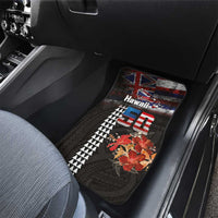 Hawaii Statehood Day Car Mats 50th state of the United States Kakau Tattoos and Hibiscus Grunge LT03 - Polynesian Pride