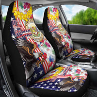 Hawaii and United States Together Car Seat Cover Seal of Hawaii and Bald Eagle LT03 - Polynesian Pride