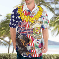 Hawaii and United States Together Hawaiian Shirt Seal of Hawaii and Bald Eagle LT03 - Polynesian Pride