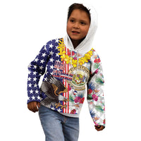 Hawaii and United States Together Kid Hoodie Seal of Hawaii and Bald Eagle LT03 - Polynesian Pride
