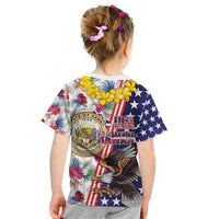 Hawaii and United States Together Kid T Shirt Seal of Hawaii and Bald Eagle LT03 - Polynesian Pride