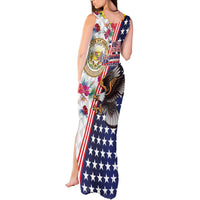 Hawaii and United States Together Tank Maxi Dress Seal of Hawaii and Bald Eagle LT03 - Polynesian Pride