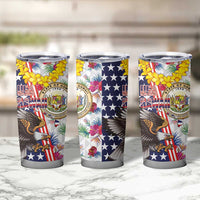 Hawaii and United States Together Tumbler Cup Seal of Hawaii and Bald Eagle LT03 - Polynesian Pride