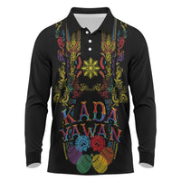 Philippines Kadayawan Festival Long Sleeve Polo Shirt Polynesian Tribal Art Barong Style