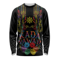 Philippines Kadayawan Festival Long Sleeve Shirt Polynesian Tribal Art Barong Style LT03 Unisex Black - Polynesian Pride