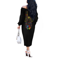 Philippines Kadayawan Festival Off The Shoulder Long Sleeve Dress Polynesian Tribal Art Barong Style LT03 - Polynesian Pride