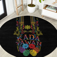 Philippines Kadayawan Festival Round Carpet Polynesian Tribal Art Barong Style LT03 Black - Polynesian Pride