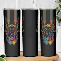 Philippines Kadayawan Festival Skinny Tumbler Polynesian Tribal Art Barong Style LT03 - Polynesian Pride