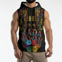 Philippines Kadayawan Festival Sleeveless Zip Hoodie Polynesian Tribal Art Barong Style