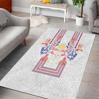 Philippines Barong Style Area Rug Polynesian Kakau Art Tattoos with Tribal Filipino Sun